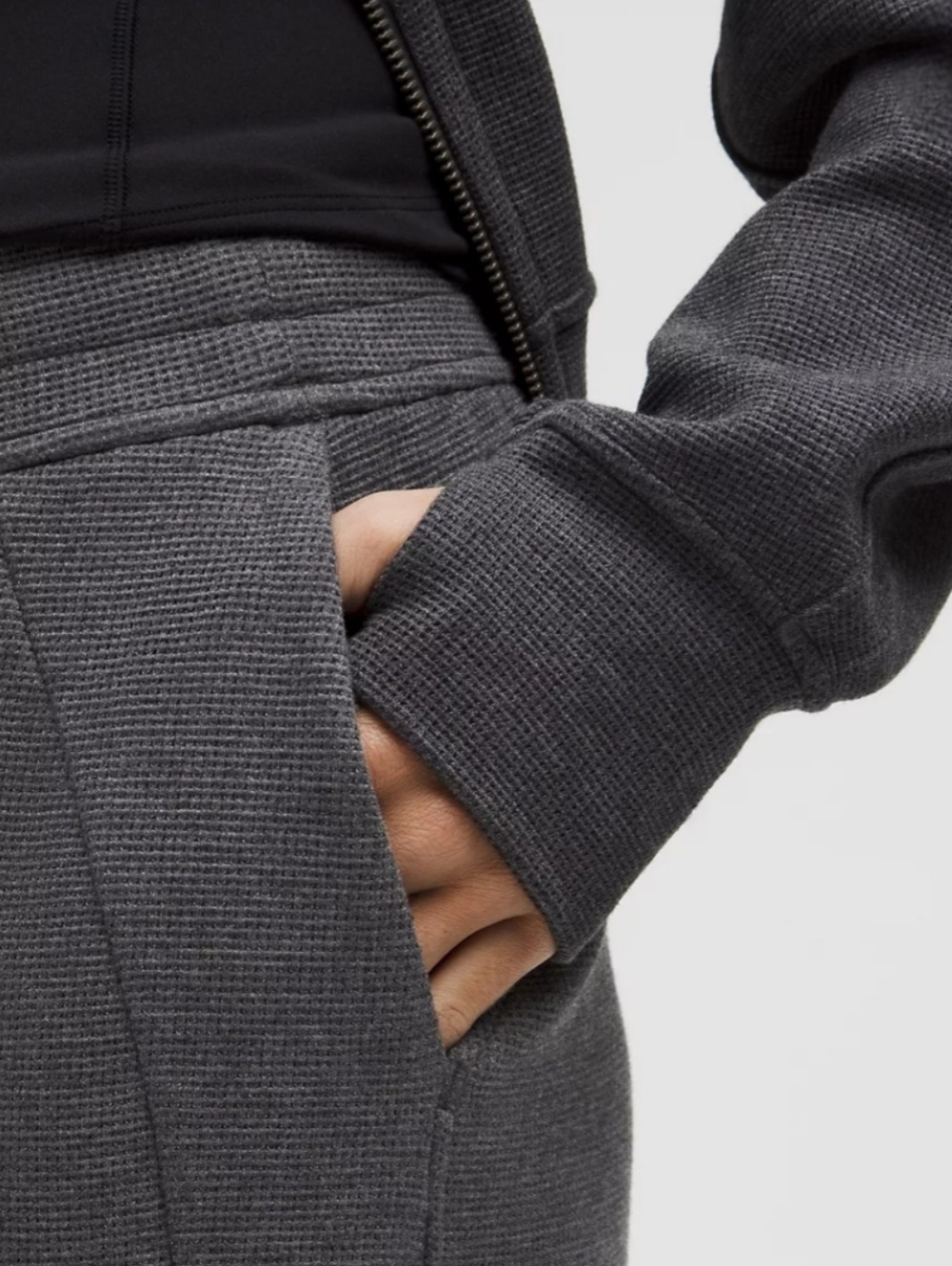 Lululemon Athletica Scuba MR Wide Leg Pant Waffle Grey Workout Athleisure S NEW - Picture 4 of 16